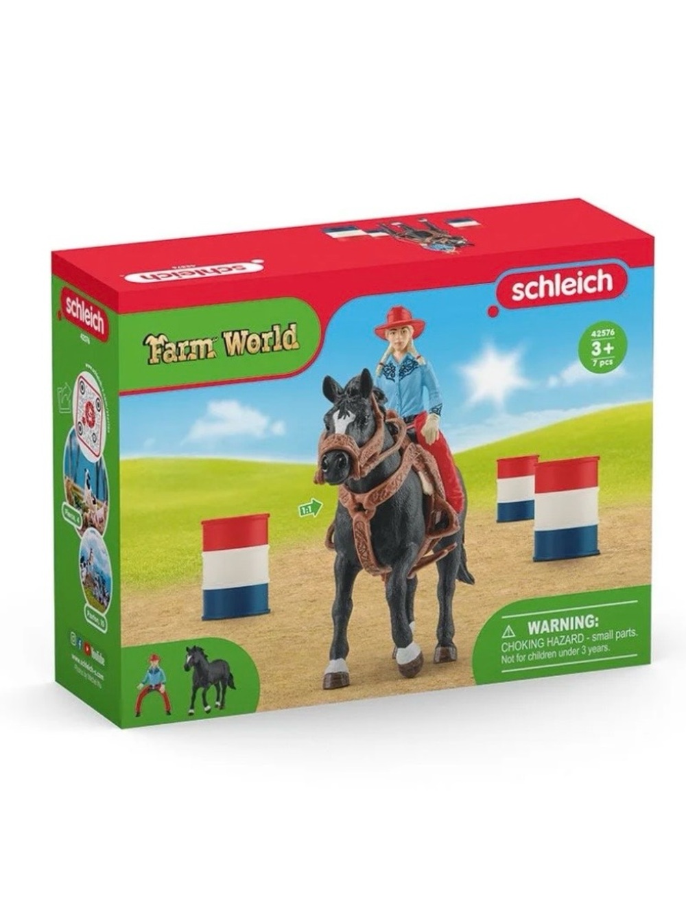 🌟NIB🌟 Schleich Barrel Racing With Cowgirl Playset